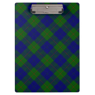 Barclay clan tartan blauwe groene vleid klembord