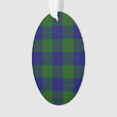 Barclay clan tartan blauwe groene vleid ornament (voorkant)