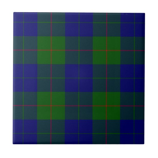 Barclay clan tartan blauwe groene vleid tegeltje (Voorkant)