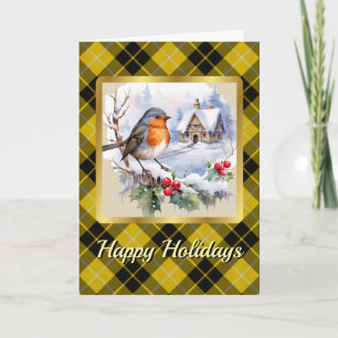 Barclay Crest & Tartan w/Robin gepersonaliseerd Kaart