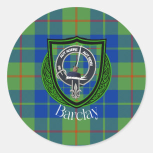 Barclay Schotse Clan Tartan & Wapen Ronde Sticker
