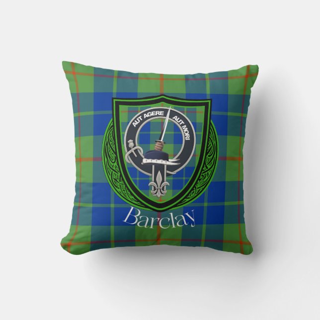 Barclay Scottish Clan Tartan Crest Kussen (Voorkant)