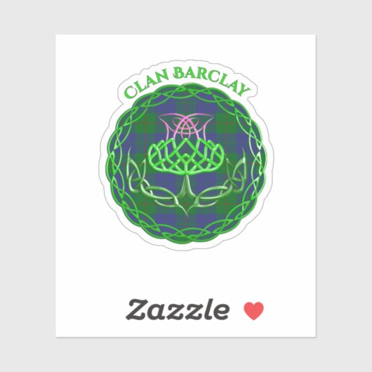 Barclay Scottish Tartan Celtic Thistle Sticker (Vel)