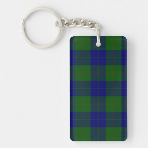 Barclay tartan blauw groen geruit sleutelhanger