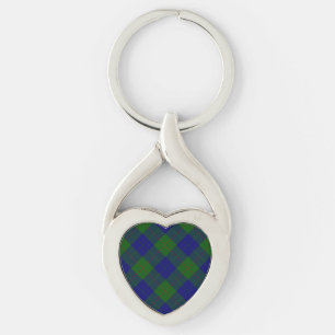 Barclay tartan blauw groen geruit sleutelhanger