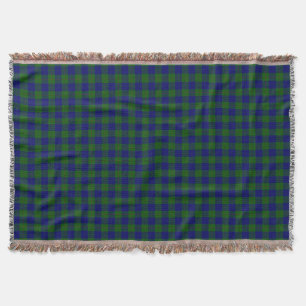 Barclay tartan blauwe groene vleid deken