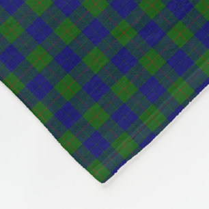 Barclay tartan blauwe groene vleid fleece deken