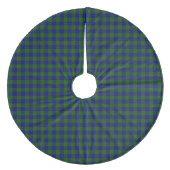 Barclay tartan blauwe groene vleid fleece kerstboom rok (Voorkant)
