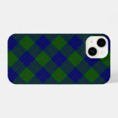 Barclay tartan blauwe groene vleid iPhone hoesje (Achterkant horizontaal)