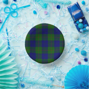 Barclay tartan blauwe groene vleid papieren kommen
