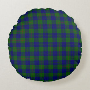Barclay tartan blauwe groene vleid rond kussen