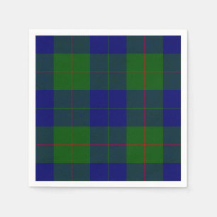 Barclay tartan blauwe groene vleid servetten