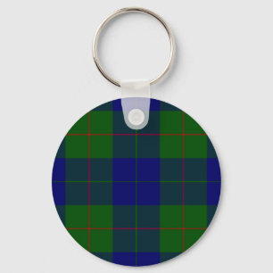 Barclay tartan blauwe groene vleid sleutelhanger