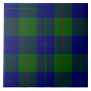 Barclay tartan blauwe groene vleid tegeltje