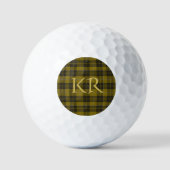 Barclay Tartan met uw initialen, Schotse speldenst Golfballen (Voorkant)
