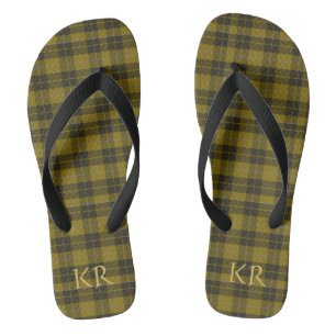 Barclay Tartan met uw initialen, Schotse speldenst Teenslippers