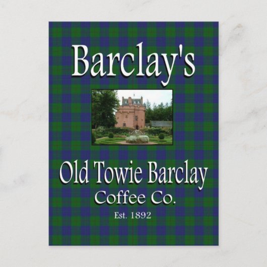 Barclay's Old Towie Barclay Coffee Co. Briefkaart (Voorkant)