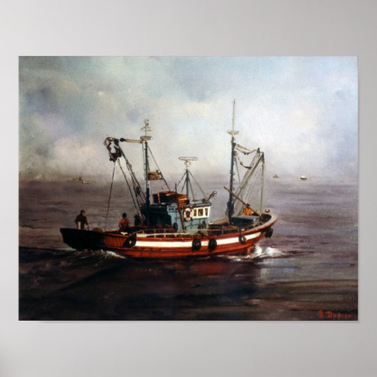 Barco de pesca/Pesqueiro/Vissende boot Poster (Voorkant)