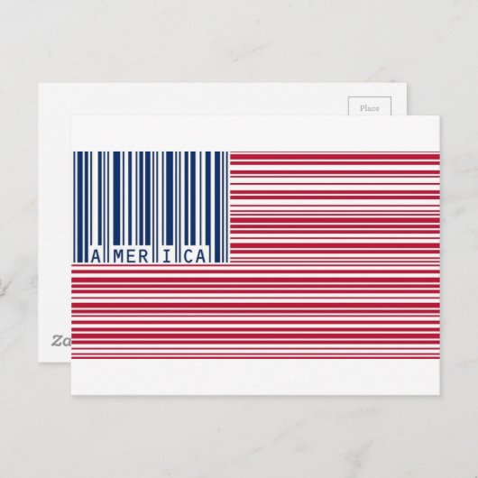 barcode american flag briefkaart (Voorkant / Achterkant)