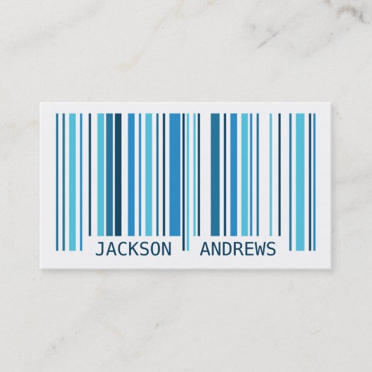 Barcode - blauw visitekaartje (Voorkant)