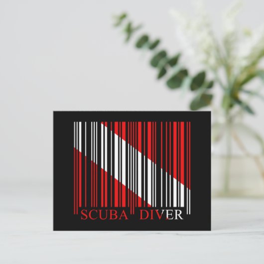 Barcode Dive Flag Briefkaart (Staand voorkant)