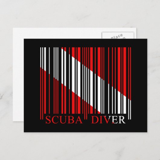Barcode Dive Flag Briefkaart (Voorkant / Achterkant)