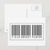 Barcode Field Hockey Player Briefkaart (Voorkant / Achterkant)