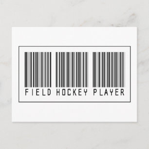 Barcode Field Hockey Player Briefkaart