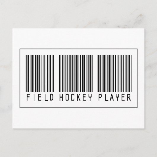 Barcode Field Hockey Player Briefkaart (Voorkant)
