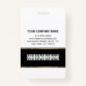 Barcode Fotonaam ID Kaart Verticaal modern Badge (Achterkant)