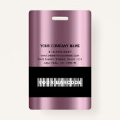 Barcode Fotonaam ID Kaart Verticaal Paars goud Badge (Achterkant)