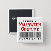 Barcode Generic Halloween Costume October 31 Vierkante Button 5,1 Cm (Voorkant /achterkant)