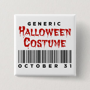Barcode Generieke Halloween Kostuum 31 Oktober Vierkante Button 5,1 Cm