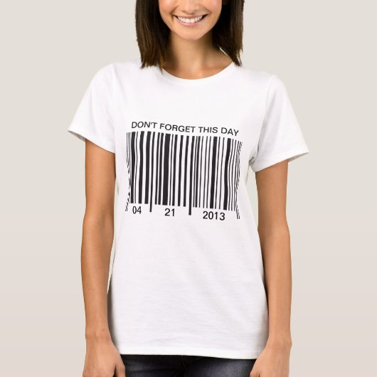 Barcode Happy Birthday t-shirt (Voorkant)