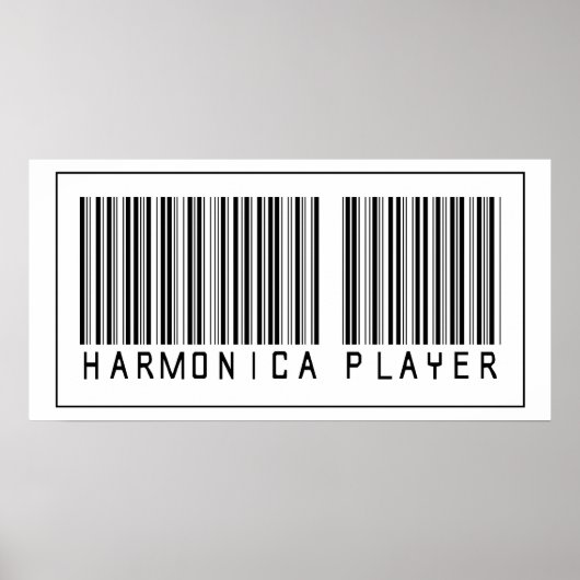 Barcode Harmonica Player Poster (Voorkant)