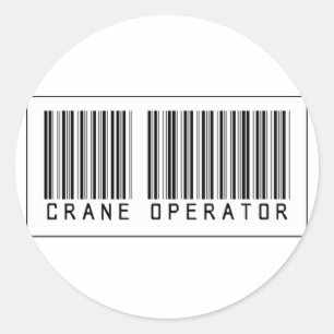 Barcode kraanmachinist ronde sticker