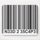 Barcode Leetspeech - Noodzakelijke Muismat (Voorkant)