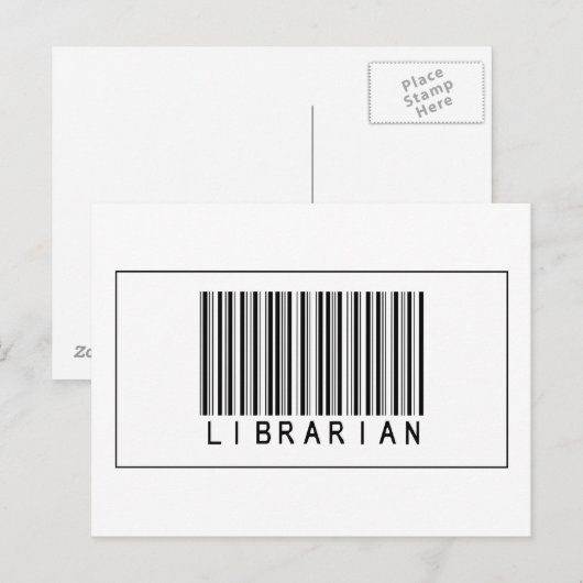 Barcode Librarian Briefkaart (Voorkant / Achterkant)