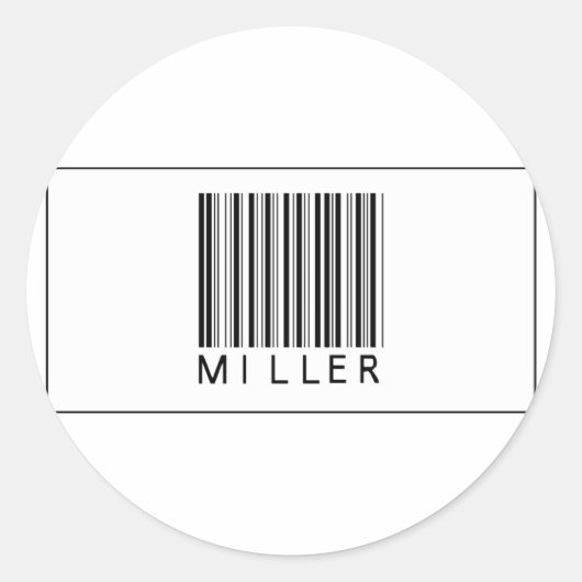 Barcode Miller Ronde Sticker (Voorkant)