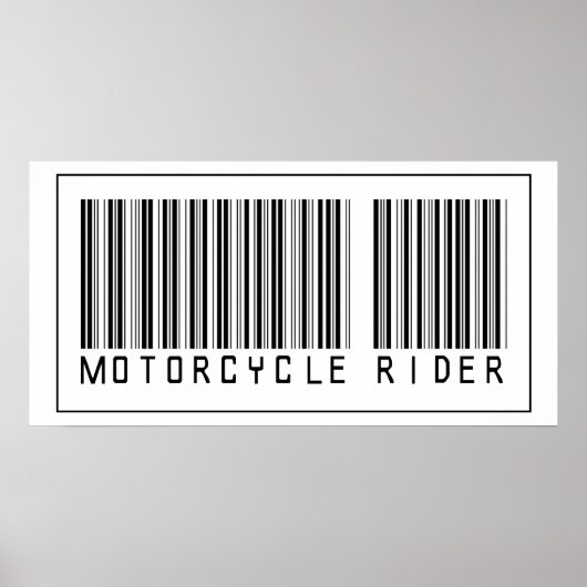 Barcode Motorcycle Rider Poster (Voorkant)