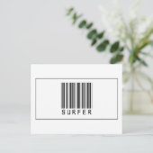 Barcode Surfer Briefkaart (Staand voorkant)