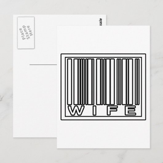 Barcode Vrouw Briefkaart (Voorkant / Achterkant)