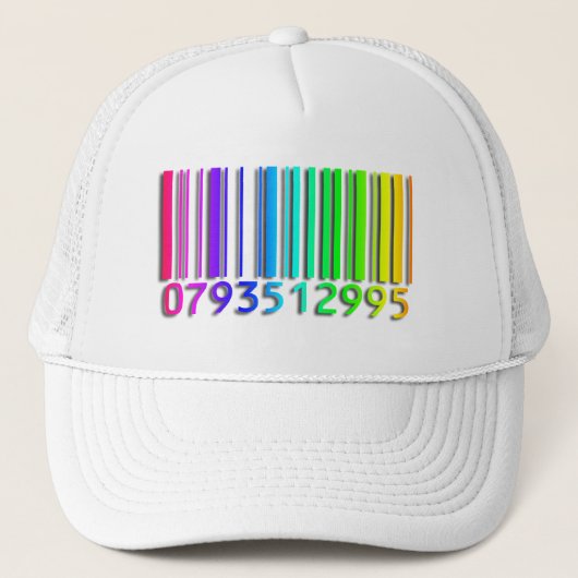 Barcode White Trucker Hat Pet (Voorkant)