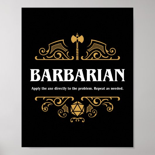 Bard Class Tabletop RPG Gaming Poster (Voorkant)
