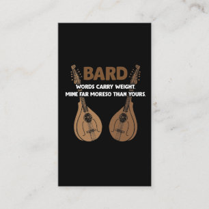 Bard D20 Dice Dungeon Dragons RPG Fantasy Gamer Visitekaartje