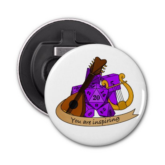 Bard Dice Design Button Flesopener (Voorkant)