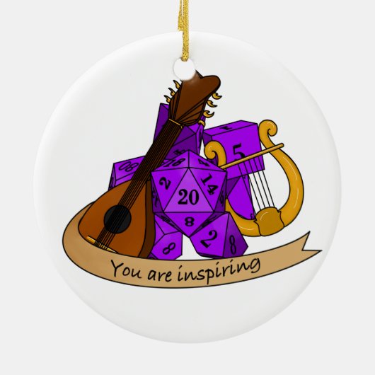Bard Dice Design Keramisch Ornament (Achterkant)