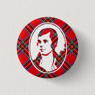 Bard Robbie Burns van Tartan Scotland Ronde Button 3,2 Cm
