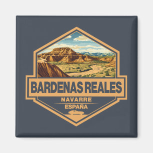Bardenas Reales Spanje Travel Art Badge Magneet