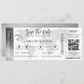 Barding Pass Destination Wedding QR code Kaart (Voorkant / Achterkant)